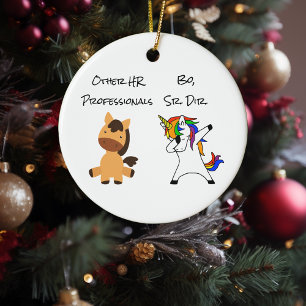 Fun Unicorn HR Human Resources Professional - Aang Keramisch Ornament
