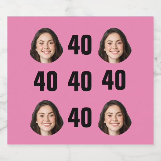 Fun Unique 40th Birthday Photo Cool Retro Bier Etiket (Enkel label)