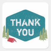 Fun Unique Specialized Camp Birthday Dank u Vierkante Sticker (Voorkant)