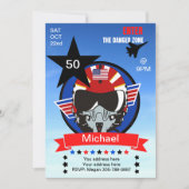 Fun USA Fighter Jet Invitation Anniversaire (Devant)