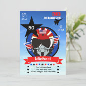 Fun USA Fighter Jet Invitation Anniversaire (Debout devant)