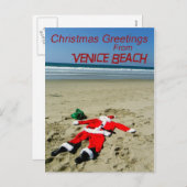 Fun Venice Beach Carte postale de Noël! (Devant / Derrière)