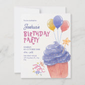 Fun Verjaardag cupcake ballon Kaart (Voorkant)