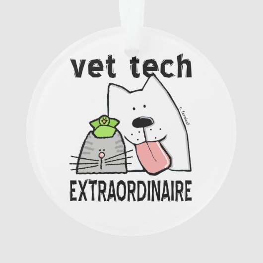 Fun Vet Tech Extraordinaire Ornament (achterkant)