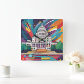 Fun Vibrant Funky Washington DC Horloge murale! (Maison)