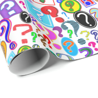 Fun Vibrant Pattern of Vraag Marks Cadeaupapier