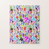 Fun Vibrant Pattern of Vraag Marks Legpuzzel (Verticaal)