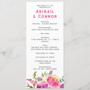 Fun Vibrant Violet Fuchsia Floral Programma