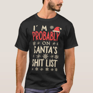 Fun Vintage Christmas Ik zit waarschijnlijk op san T-shirt