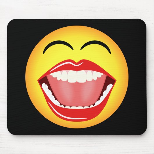Fun Visage amusant Jaune Mousepad Tapis de souris (Devant)
