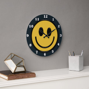 Fun visage Hippie horloge murale