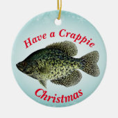 Fun Vist: "Heb een Crappie Kerstmis" Keramisch Ornament (Voorkant)
