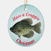 Fun Vist: "Heb een Crappie Kerstmis" Keramisch Ornament (Links)