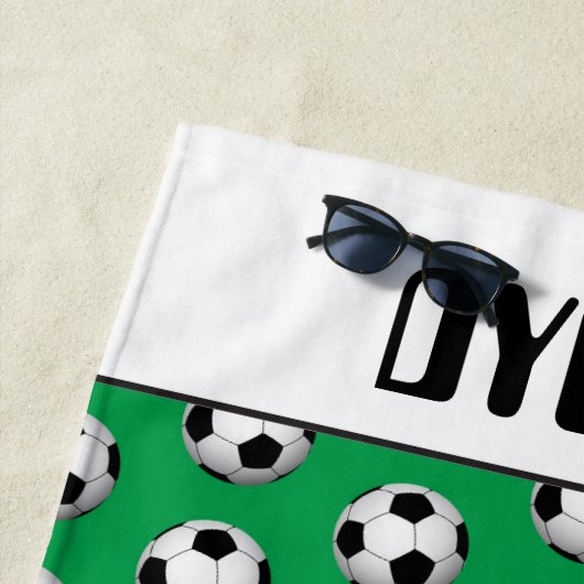 Fun Voetbal voegt naam strandhanddoeken toe Strandlaken (In situ)