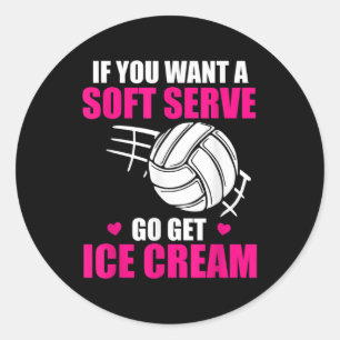 Fun Volleyball als je een zachte serve wilt, haal  Ronde Sticker