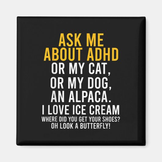 Fun Vraag me naar Adhd Autism Mental Health Awaren Magneet (Voorkant)