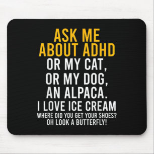 Fun Vraag me naar Adhd Autism Mental Health Awaren Muismat