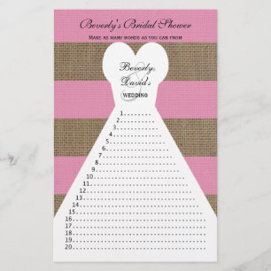 Fun Vrijgezellenfeest Word Games — Roze Flyer