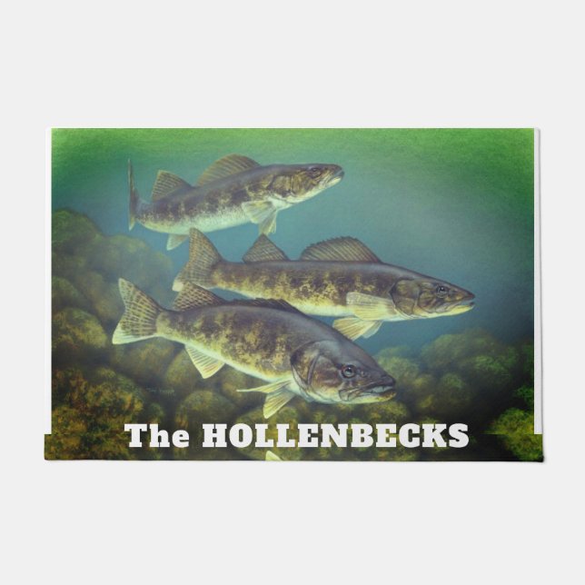 Fun Walleye Pike Fish Pattern Doormat Deurmat (Voorkant)