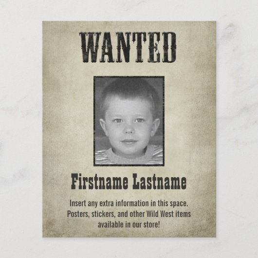 Fun WANTED poster design Flyer (Voorkant)