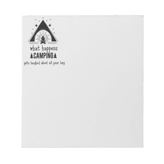 Fun wat er gebeurt in Camping Gets die over lachen Notitieblok (Voorkant)