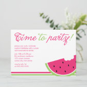 Fun Watermelon Summer Party Kaart (Staand voorkant)