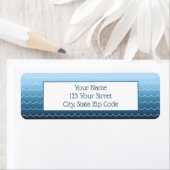 Fun Wave Pattern Light to Dark Blue Gradient Etiket (Insitu)