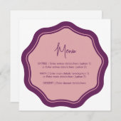 Fun Wavy Menu Paars & Roze (Voorkant / Achterkant)