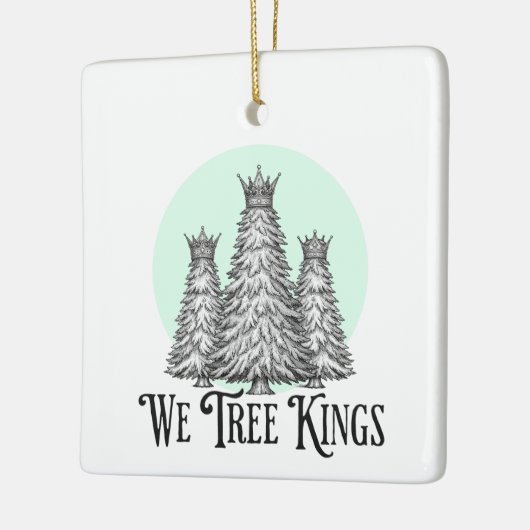 Fun We Three Kings Pun Christmas Tree ornament (Links)