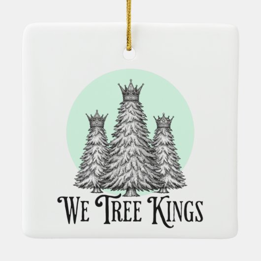 Fun We Three Kings Pun Christmas Tree ornament (Achterkant)