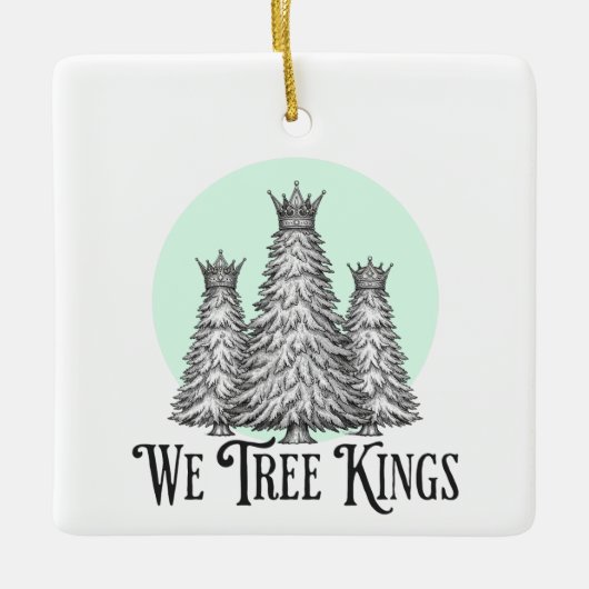 Fun We Three Kings Pun Christmas Tree ornament (Voorkant)