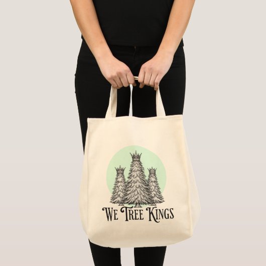 Fun We Three Kings pun tree tote bag (Devant (produit))