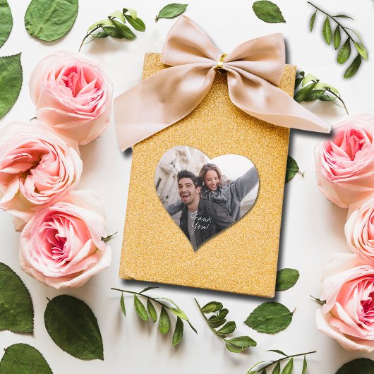 Fun Wedding Foto Dank je Hart Sticker