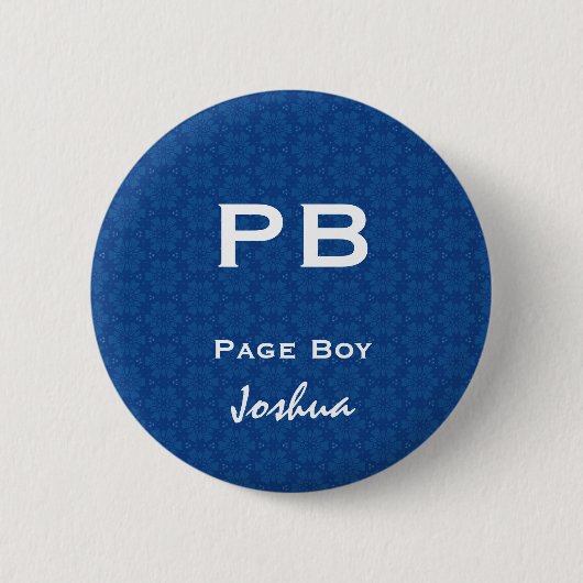 Fun Wedding Role Abbreture Blue Pattern White Ronde Button 5,7 Cm (Voorkant)