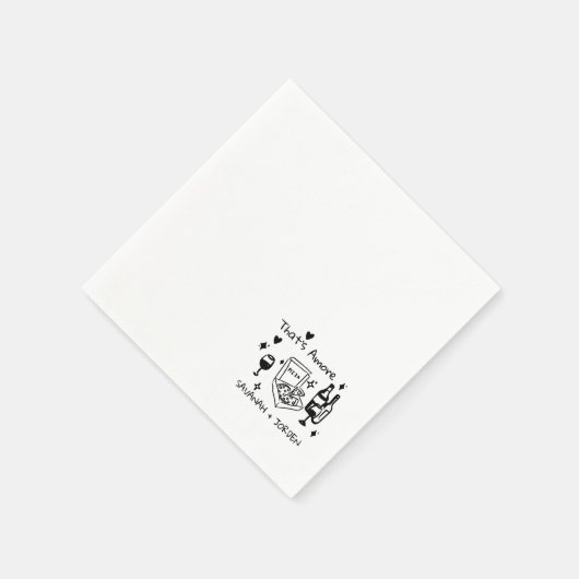 Fun Wedding ,Whimsical Font & Italian Vibes Servet (Hoek)