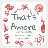 Fun Wedding ,Whimsical Font & Italian Vibes Vierkante Sticker (Voorkant)