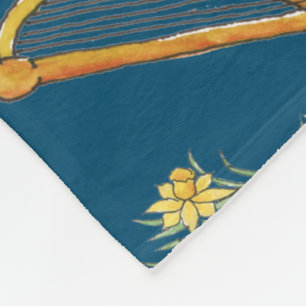 Fun Welsh Emblemen op Blue Fleece Blanket Deken
