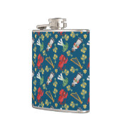Fun Welsh Emblemen op Blue Hip Flask Heupfles (Links)
