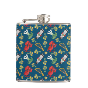 Fun Welsh Emblemen op Blue Hip Flask Heupfles