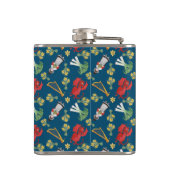 Fun Welsh Emblemen op Blue Hip Flask Heupfles (Achterkant)
