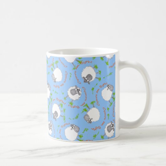 Fun Welsh Sheep Custom Coffee Mok (Rechts)