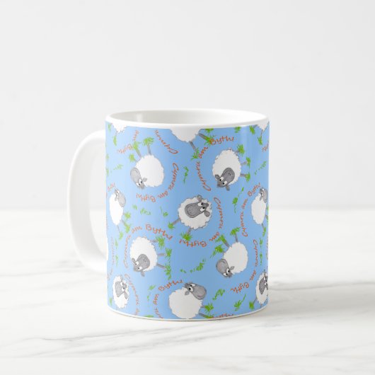 Fun Welsh Sheep Custom Coffee Mug (Devant gauche)