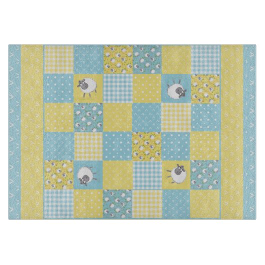 Fun Welsh Sheep, Faux Patchwork, directiecomité Snijplank (Voorkant)