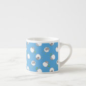 Fun Welsh Sheep Pattern on Sky Blue Background Espresso Kop (Rechts)