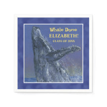 Fun Whale Graduation Party Papier Servet