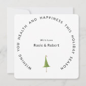 Fun, Whimiscal Chrismas Trees Square Holiday Feestdagenkaart (Achterkant)