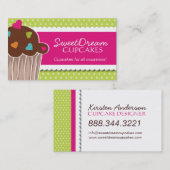 Fun Whimsical Cupcake Bakery Visitekaartjes (Voorkant / Achterkant)