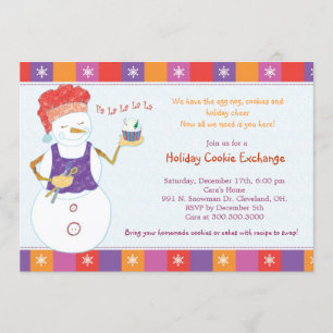 Fun Whimsical Holiday Cookie Exchange Party Kaart