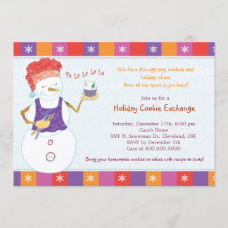 Fun Whimsical Holiday Cookie Exchange Party Kaart