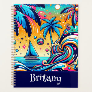 Fun Whimsical Psychedelic Voilier Personnalisé